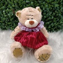 Osito parche vestido satinado 13 cm