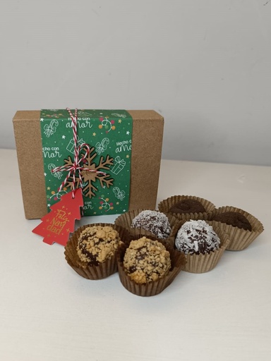 Cajita navideña con arbolito para trufas