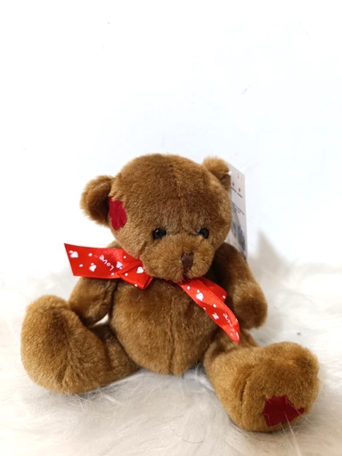 Osito con lazo rojo 14 cm