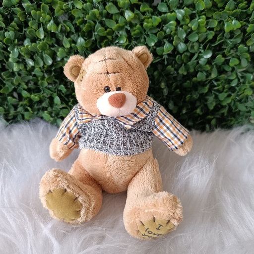 Oso parche con camisa 13 cm
