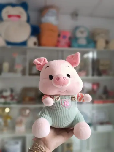 Cerdito con overol rayas 20cm