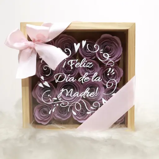 Jardín morado 3D - Cuadro floral para mamá