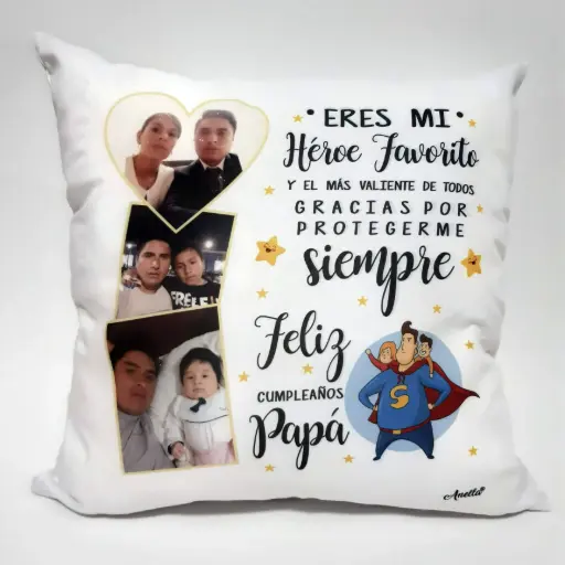 Cojín “Papá, mi héroe favorito”