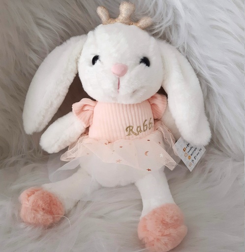 [CON44] Coneja orejas largas vestido tutu 34CM rosado / azul