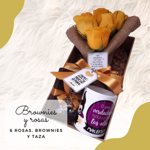 Brownies + Rosas + Taza